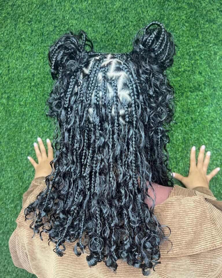 Boho Braids with Space Buns