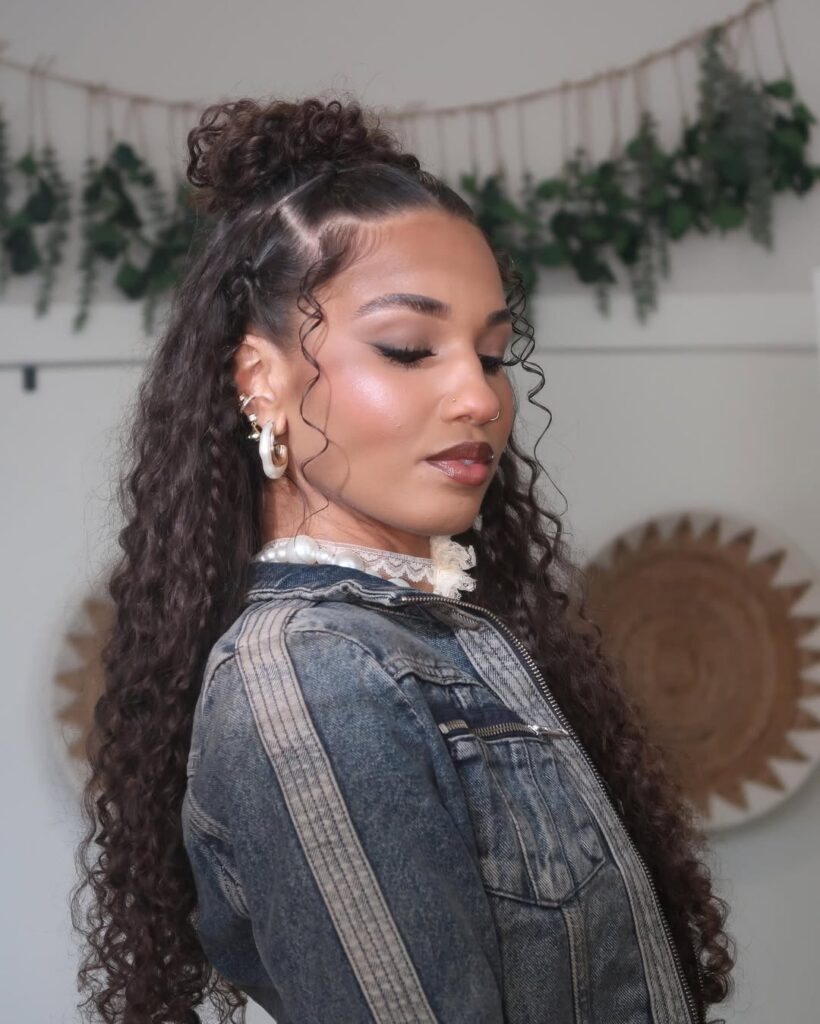 Curly Half Bun